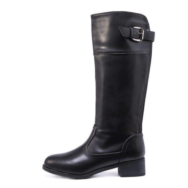 TTP Knee High Boot with Buckle Decor and Elasticated Back Shaft XB8229 - Image 3