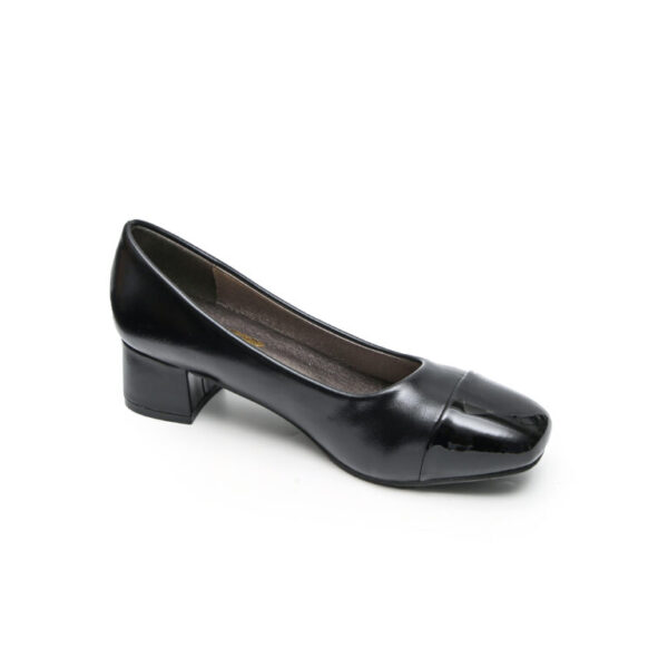 TTP Classic Block Heel Slip On Courts with Patent Toe Cap JSF6 - Image 7