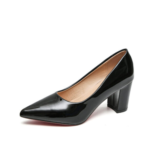 TTP Sleek Patent Block Heel Point Toe Courts JSF-1 - Image 3