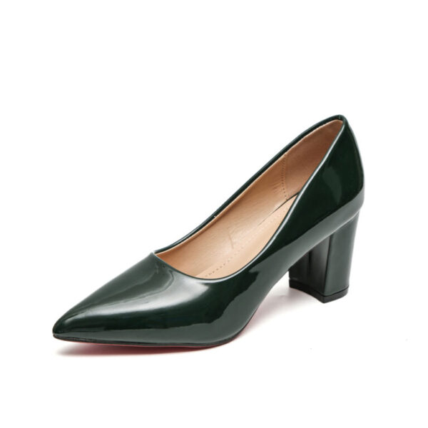 TTP Sleek Patent Block Heel Point Toe Courts JSF-1 - Image 8