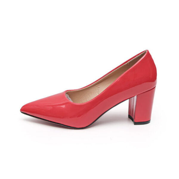 TTP Sleek Patent Block Heel Point Toe Courts JSF-1 - Image 13