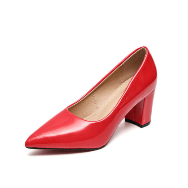 TTP Sleek Patent Block Heel Point Toe Courts JSF-1 - Image 14