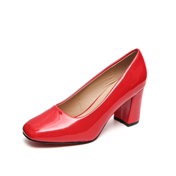 TTP Classic Patent Block Heel Slip on Courts JSF15 - Image 21