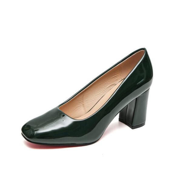 TTP Classic Patent Block Heel Slip on Courts JSF15 - Image 14