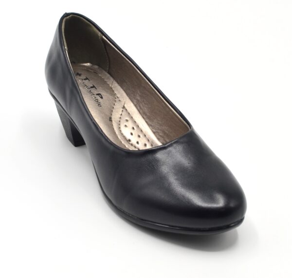 TTP Classic Low Heel Plain Round Toe Court Shoe - Image 2