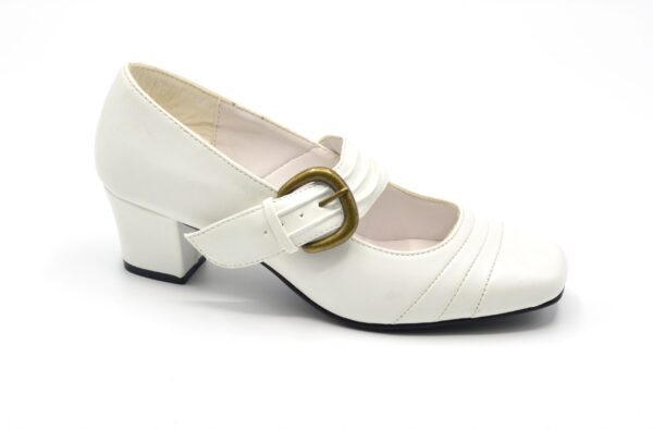 Fantique Square Toe Block Heel Courts with Buckle - Image 3