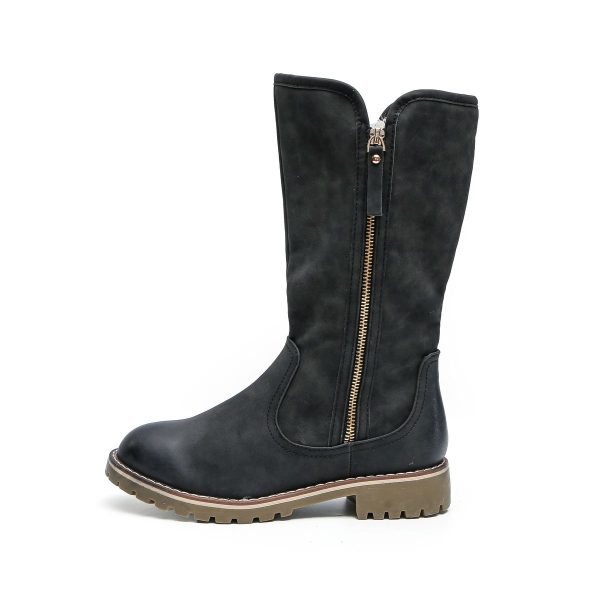 TTP Trendy Dual Side Zipper Mid Calf Boot with Fur Lining XB8226 - Image 3