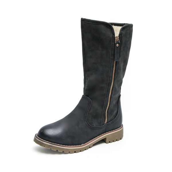 TTP Trendy Dual Side Zipper Mid Calf Boot with Fur Lining XB8226 - Image 26
