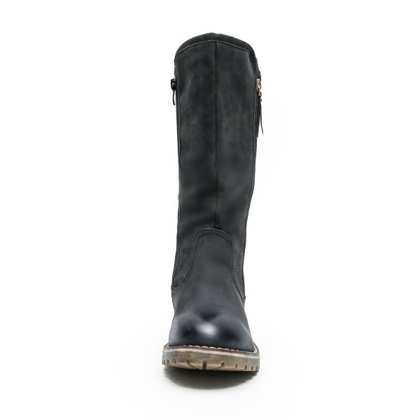 TTP Trendy Dual Side Zipper Mid Calf Boot with Fur Lining XB8226 - Image 25