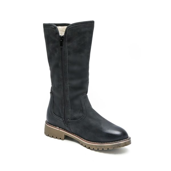 TTP Trendy Dual Side Zipper Mid Calf Boot with Fur Lining XB8226 - Image 24