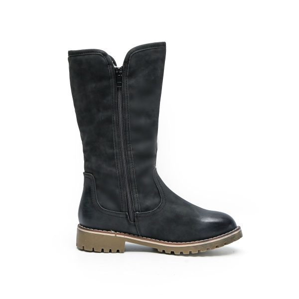 TTP Trendy Dual Side Zipper Mid Calf Boot with Fur Lining XB8226 - Image 23
