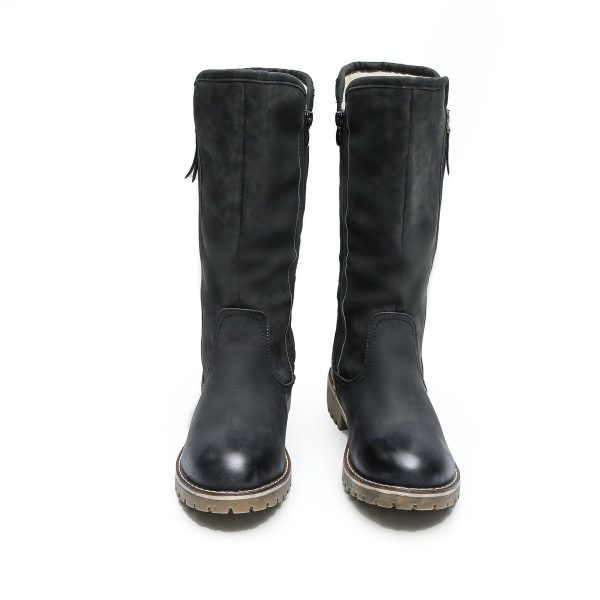 TTP Trendy Dual Side Zipper Mid Calf Boot with Fur Lining XB8226 - Image 22