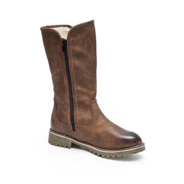TTP Trendy Dual Side Zipper Mid Calf Boot with Fur Lining XB8226 - Image 18