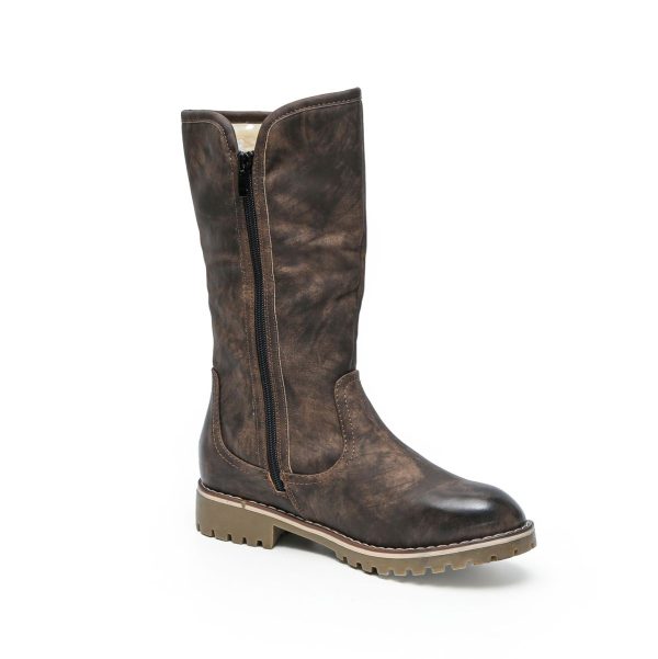 TTP Trendy Dual Side Zipper Mid Calf Boot with Fur Lining XB8226 - Image 12