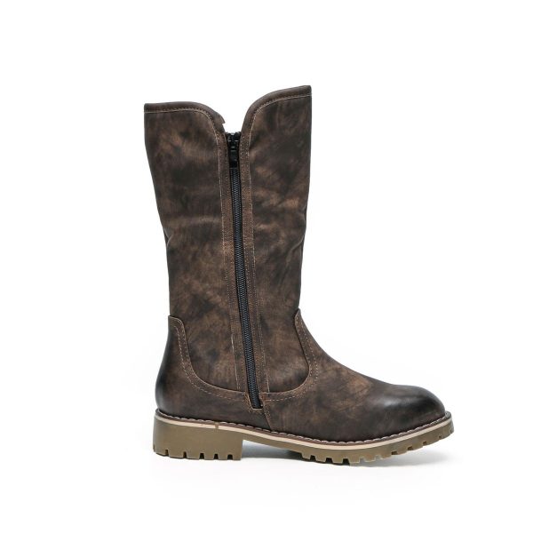 TTP Trendy Dual Side Zipper Mid Calf Boot with Fur Lining XB8226 - Image 11