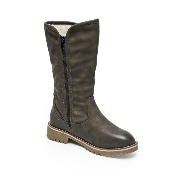 TTP Trendy Dual Side Zipper Mid Calf Boot with Fur Lining XB8226 - Image 6