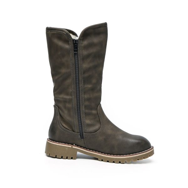 TTP Trendy Dual Side Zipper Mid Calf Boot with Fur Lining XB8226 - Image 5