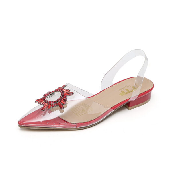 TTP - Ladies Clear Fashion Slingback Flat with Decor JSF25 - Image 33