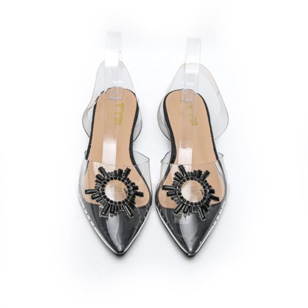 TTP - Ladies Clear Fashion Slingback Flat with Decor JSF25 - Image 25