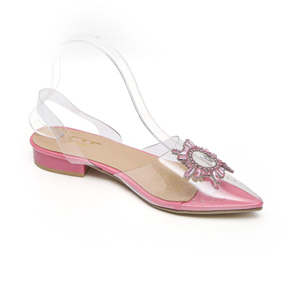 TTP - Ladies Clear Fashion Slingback Flat with Decor JSF25