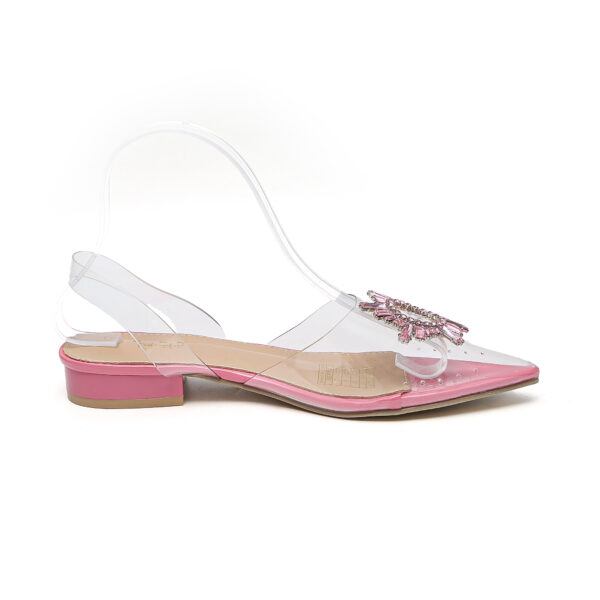 TTP - Ladies Clear Fashion Slingback Flat with Decor JSF25 - Image 5