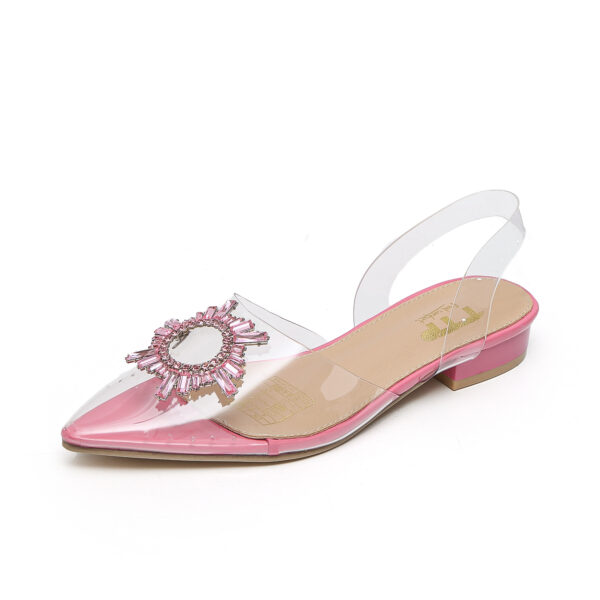 TTP - Ladies Clear Fashion Slingback Flat with Decor JSF25 - Image 4