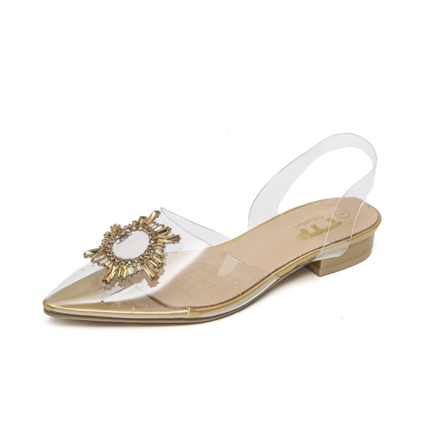 TTP - Ladies Clear Fashion Slingback Flat with Decor JSF25 - Image 9