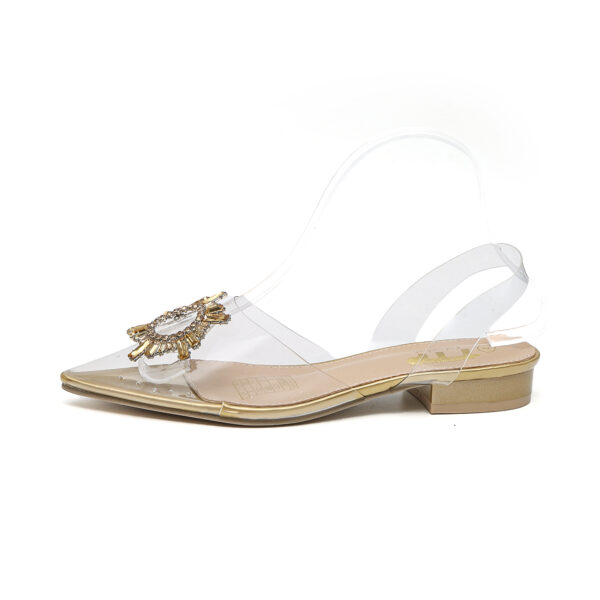 TTP - Ladies Clear Fashion Slingback Flat with Decor JSF25 - Image 8