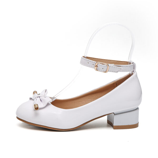 TTP - Girls Ankle Strap Courts with Bow Detailing JSF31 - Image 2