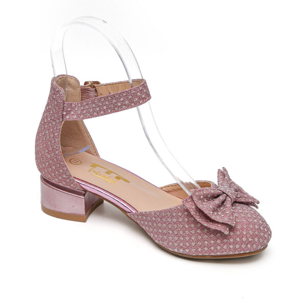 TTP - Girls D'Orsay style Shoe with Ankle Strap and Bow Detailing JSF30