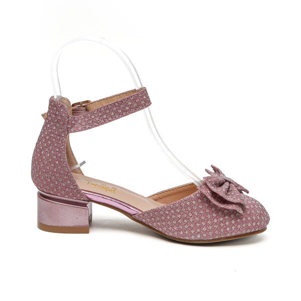 TTP - Girls D'Orsay style Shoe with Ankle Strap and Bow Detailing JSF30 - Image 4