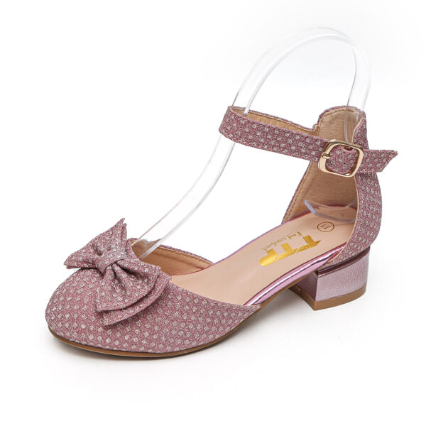 TTP - Girls D'Orsay style Shoe with Ankle Strap and Bow Detailing JSF30 - Image 3