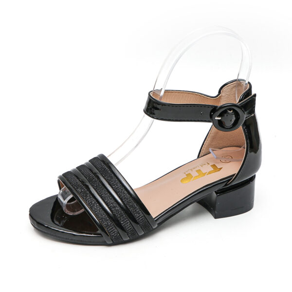 TTP Girls Block Heel Sandals with Ankle Strap and Embellished Upper JSF32 - Image 9