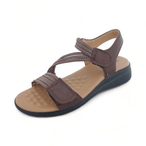 TTP Women Strappy Cushioned Sandal with Velcro Ankle Strap XB2308-2 - Image 9