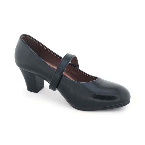 TTP Women Black PU Block Heel Courts PSL1125-11