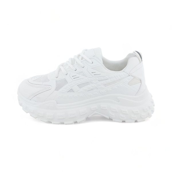 Women PU Pure White Platform Sneakers - Image 5