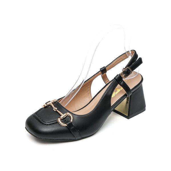 TTP - Fashion Flare Heels with Sling back and Link Decor JSF55 - Image 22