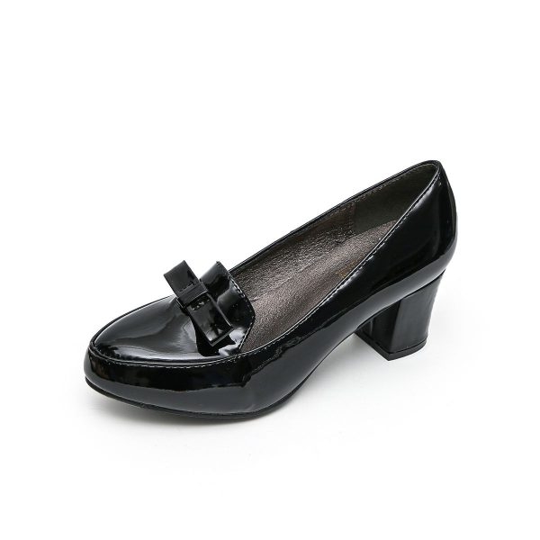 TTP Women Patent PU Block Heel Courts with Bow Decor JSF58 - Image 22