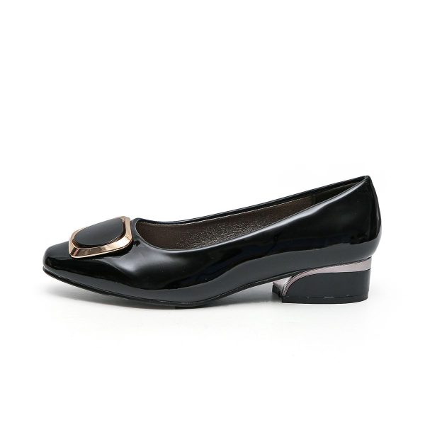 TTP Low Block Heel Patent PU Courts with Square Decor JSF61 - Image 23