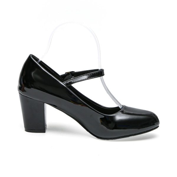 TTP Women Patent PU Block Heel Courts With Ankle Strap JSF66 - Image 13