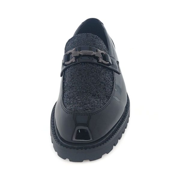 Men's Formal Patent Pu Loafers with Embellished Upper Y970 - Image 3