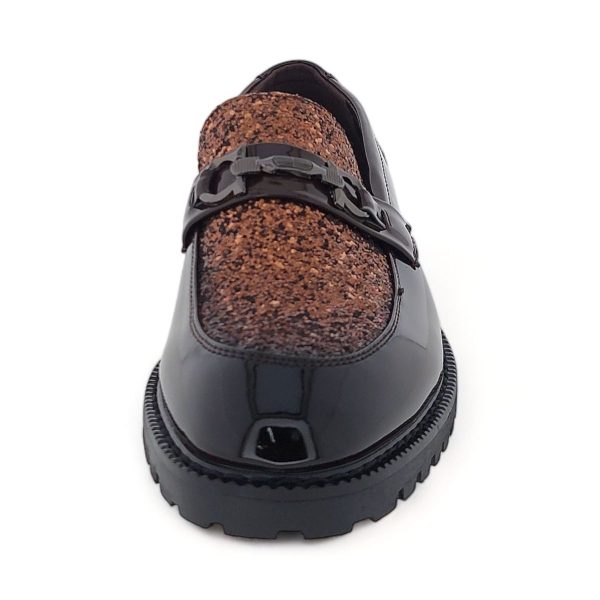 Men's Formal Patent Pu Loafers with Embellished Upper Y970 - Image 8