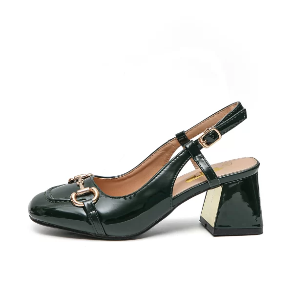 TTP - Fashion Flare Heels with Sling back and Link Decor JSF55 - Image 17