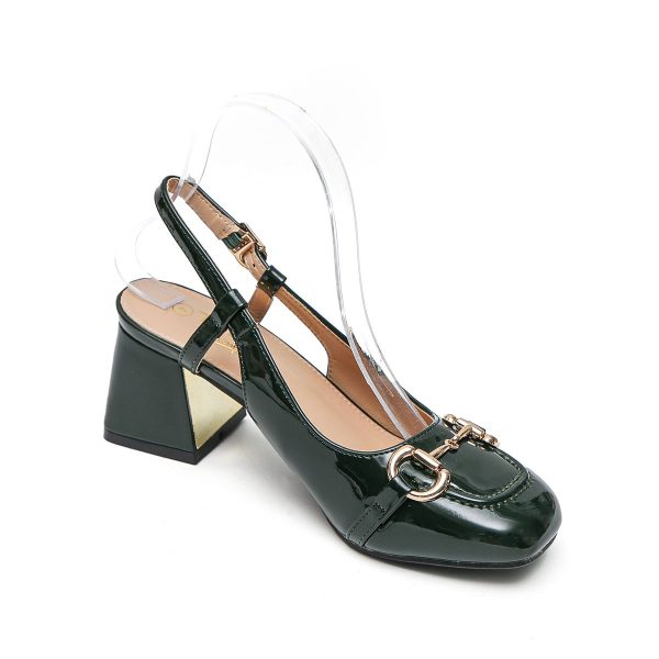 TTP - Fashion Flare Heels with Sling back and Link Decor JSF55 - Image 14