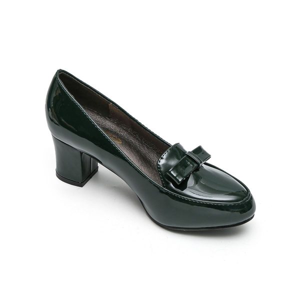 TTP Women Patent PU Block Heel Courts with Bow Decor JSF58 - Image 14