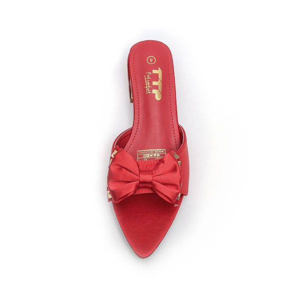 TTP Women Textile Slide Sandals with Bow Decor JSF62 - Image 8