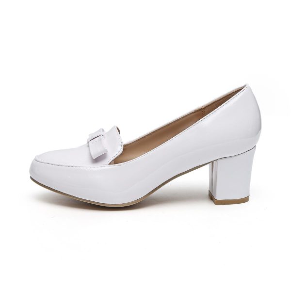 TTP Women Patent PU Block Heel Courts with Bow Decor JSF58 - Image 11