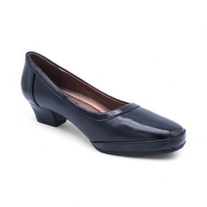 TTP Ladies Low Heel Simple Classic Slip on Court Shoe with Dual Vamp Stitch