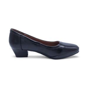 TTP Ladies Low Heel Simple Classic Slip on Court Shoe with Dual Vamp Stitch