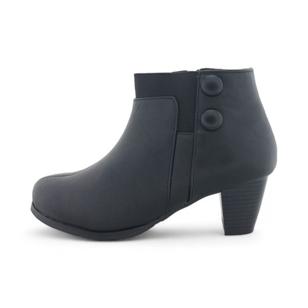 Women's Classic Ankle Boots with Side Zipper and Elasticated Vamp Edge